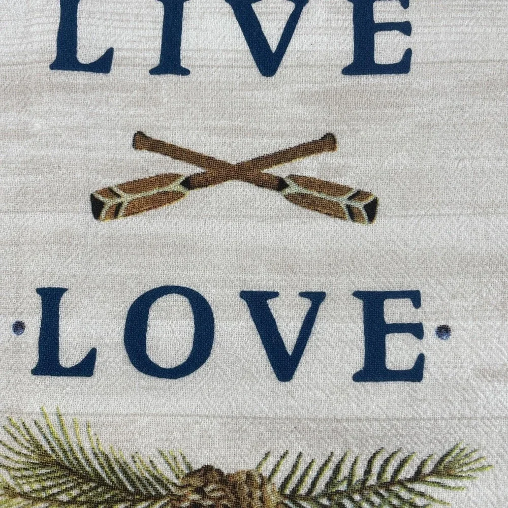 Kay Dee Designs Lake Camp Tea Towel Bundle Live Love Lake Happy Place Blue Plaid